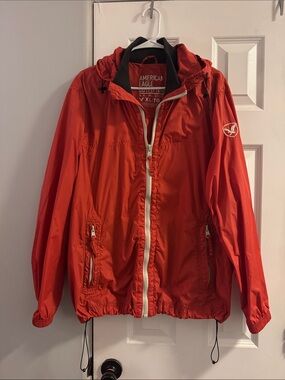 American Eagle Outfitters Bright Red Hooded Jacket